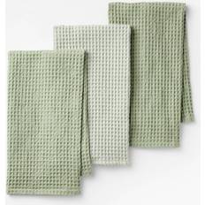 Figmint 3 Pcs Waffle Towels - Kitchen Towel Green (71.1x45.7cm)