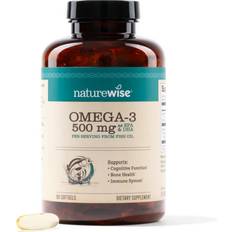 NatureWise Omega 3 Fish Oil 500 mg 180 Softgels