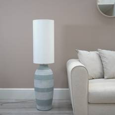 Grey Floor Lamps ValueLights Deegan Grey Ceramic Midi 6W 3000K Floor Lamp