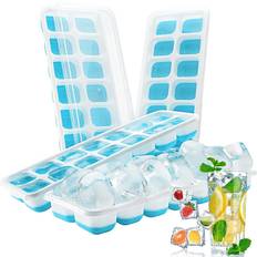 Ice Cube Trays Gogerstar 4 Pcs Silicone with Lid Ice Cube Tray