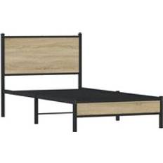 Beds & Mattresses vidaXL Metal Bed Frame 75 x 190 cm - Sonoma Oak