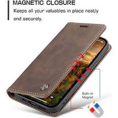 Apple iPhone 16 Pro Max Wallet Cases FoneFunShop Pu leather flip case for iphone 16 pro max wallet type stand card holder brown