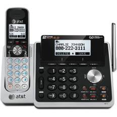 AT&T tl88102 dect 6.0 2-line expandable cordless phone with silver/black