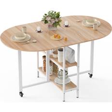 Mondeer Oval Folding Natural 75cm H x 140cm W x 80cm D Dining Table
