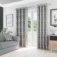 Curtains & Accessories Enhanced Living Oakland Leaf Patterned Room Darkening Pair 229 x 183 cms