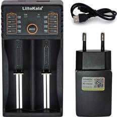 LiitoKala Liitokala lii 402/ lii -202/ lii -100/1.2v/3.7v 18650/26650/18350/16340/18500/ aa aaa nimh litium batterilader 5v 2a støpsel