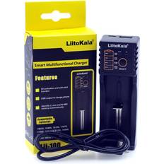 LiitoKala Liitokala lii 402/ lii -202/ lii -100/1.2v/3.7v 18650/26650/18350/16340/18500/ aa aaa nimh litium batterilader 5v 2a støpsel