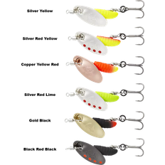 Fishing Equipment Savage Gear rotaka grub spinners silver red yellow # 2,2 g