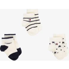 Tommy Hilfiger Ropa de niños Tommy Hilfiger Baby Boys Ivory Cotton Socks 3er-Pack - Navy