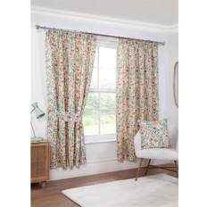 Beige - Florals Curtains Sundour Amaryllis Floral Pencil Pleat Curtains 66 x 90 in - Multi