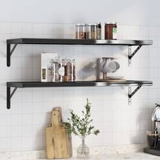 Acciaio Inossidabile Mobili vidaXL Black Shelves 100 x 30 x 3 cm Wall Shelf