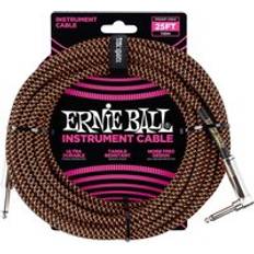 Ernie Ball Effecteenheden Ernie Ball 25FT Braided Instrument Cable Orange Black