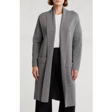 Gray - Men Cardigans Woolrich Alicia Open Front Long Cardigan - Heather Grey