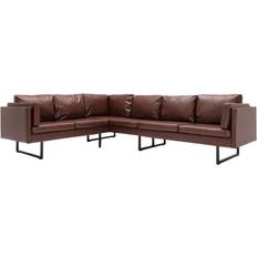 vidaXL Ecksofa Kunstleder Braun Sofa