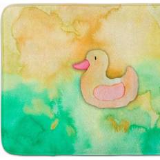 Bathroom Accessories Caroline's Treasures Rubber Duckie Watercolor Machine Memory Foam Mat