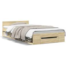 vidaXL Sonoma-Ek 90 x 200 cm Konstruerat Trä Sängram