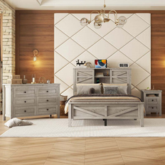 Full Bed Packages Gracie Oaks Ahaana Piece Bedroom Set 40.31 H x 56.31 W x 83.61 D - Gray