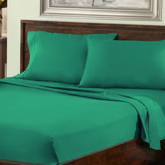 Textiles Superior SLHG Premium Cotton Blend Set King Size Bed Sheet Green (266.7x259.1)