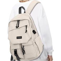 Cayin CAYINTOP School Backpack for Teen Girls 15.6 Inch Students Aesthetic Bookbag Cute College Backpacks for Women Large Laptop Bag High School Travel Back Pack Khaki