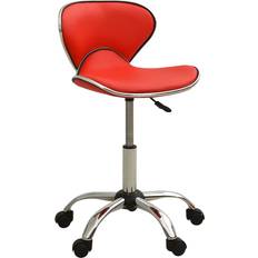 Oui Chaises de bureau vidaXL Salon Spa Stool Red Faux Leather Bürostuhl