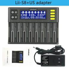 LiitoKala Liitokala lii -s8 batterilader li-ion 3.7v nimh 1.2v li-fepo 4 3.2v imr 3.8v lader til 18650 26650 21700 26700 aa aaa