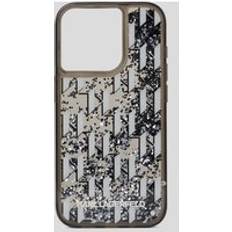 Karl Lagerfeld Mobile Phone Covers Karl Lagerfeld Kl Monogram Glitter Iphone 16 Pro Max Case, Woman, Black, Size: One size (One size)