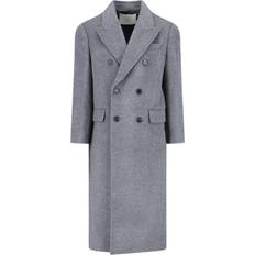 Cotone - Donna Giubbotti Impermeabili Tailored Double-Breasted Wool Coat - Melange Grey