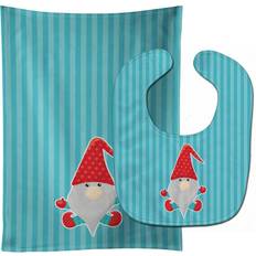 Machine Washable Accessories BB8784STBU Merry Christmas Gnome No.2 Baby Bib & Burp Cloth