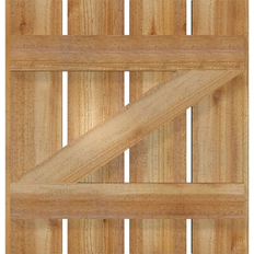 Windows Ekena Millwork TimberCraft 5 3/8" Spaced Shutters 24.0 H x 23.0 W x 0.75 D in Brown Window Shutter