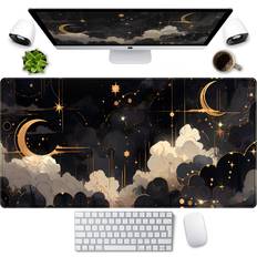 Luckycow Black And Gold Celestial Desk Mat XXL