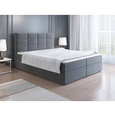 160cm Beds Fun-Möbel ARNAU 160 x 200 cm - Grau Boxspringbett