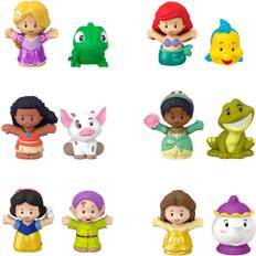 Activity Toys Fisher Price Little People Disney Princess Toddler Toys Bundle of 6 Figure Packs with Rapunzel, Ariel, Moana, Snow White, and More (Pack of 6)