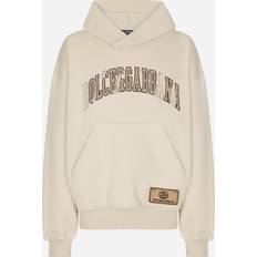 Dolce & Gabbana Men Sweaters Dolce & Gabbana Hoodie With Embroidery Beige