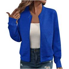 Elastane/Lycra/Spandex - Women Suits Evia Rrunsv Casual Long Sleeve Bomber Jacket - Blue