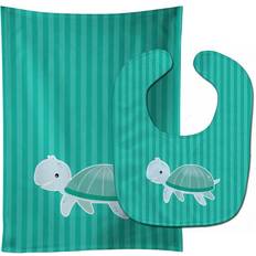 Machine Washable Accessories BB7117STBU Sea Turtle Baby Bib & Burp Cloth