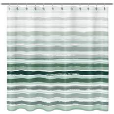 Sunlit Sage Green Textured Shower Curtain 71 x 71