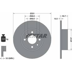 Voiture Freinages par Frottement Textar Brake Disc PRO 92034203