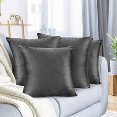 Nestl Pillow Set of 4 18 x 18 in - Charcoal Stone Gray Cushion Cover Gray, Blue