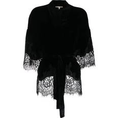 Gold - Unisex Scarfs Gold Hawk Velvet Short Kimono - Black