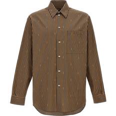 Gold - Men Shirts Fendi Pequin Stripes Hoodie - Gold Glitter