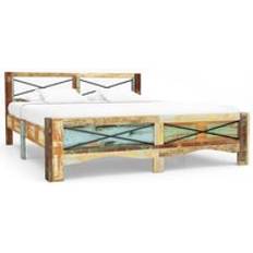 Multicoloured Bed Frames BERKFIELD HOME Bed Frame Solid Reclaimed Wood 180 x 200 cm Super King