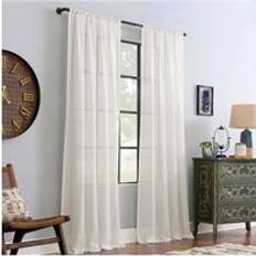 2 Pcs Ivory White Gauze Curtain Voile Panel