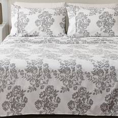 Great Bay Home 4-Piece King Printed Microfiber Set - Bed Sheet Gray