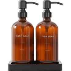 Amber Soap Dispenser Set