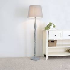 Grey Floor Lamps ValueLights Victoria Grey Tapered Shade Floor Lamp