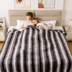 Bearhug Electric Blanket King Size 100" x 90" - Strip Patterns Blankets Gray