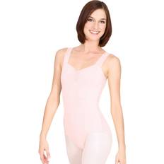 Pink - Women Tank Tops Zimmermann Cotton Pinch Front Tank Dance Leotard - White