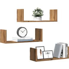 vidaXL Shelves 3 Pcs Artisian Oak 58 x 18 x 18 cm Wall Shelf