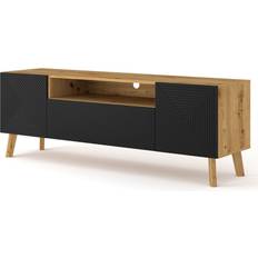 Beige Mobili a Parete RTV-Schrank 160 cm LUXI Artisan-Schwarze Front Wandschrank