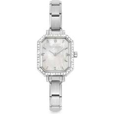 Nomination Paris White Mother of Pearl Crystal Silver